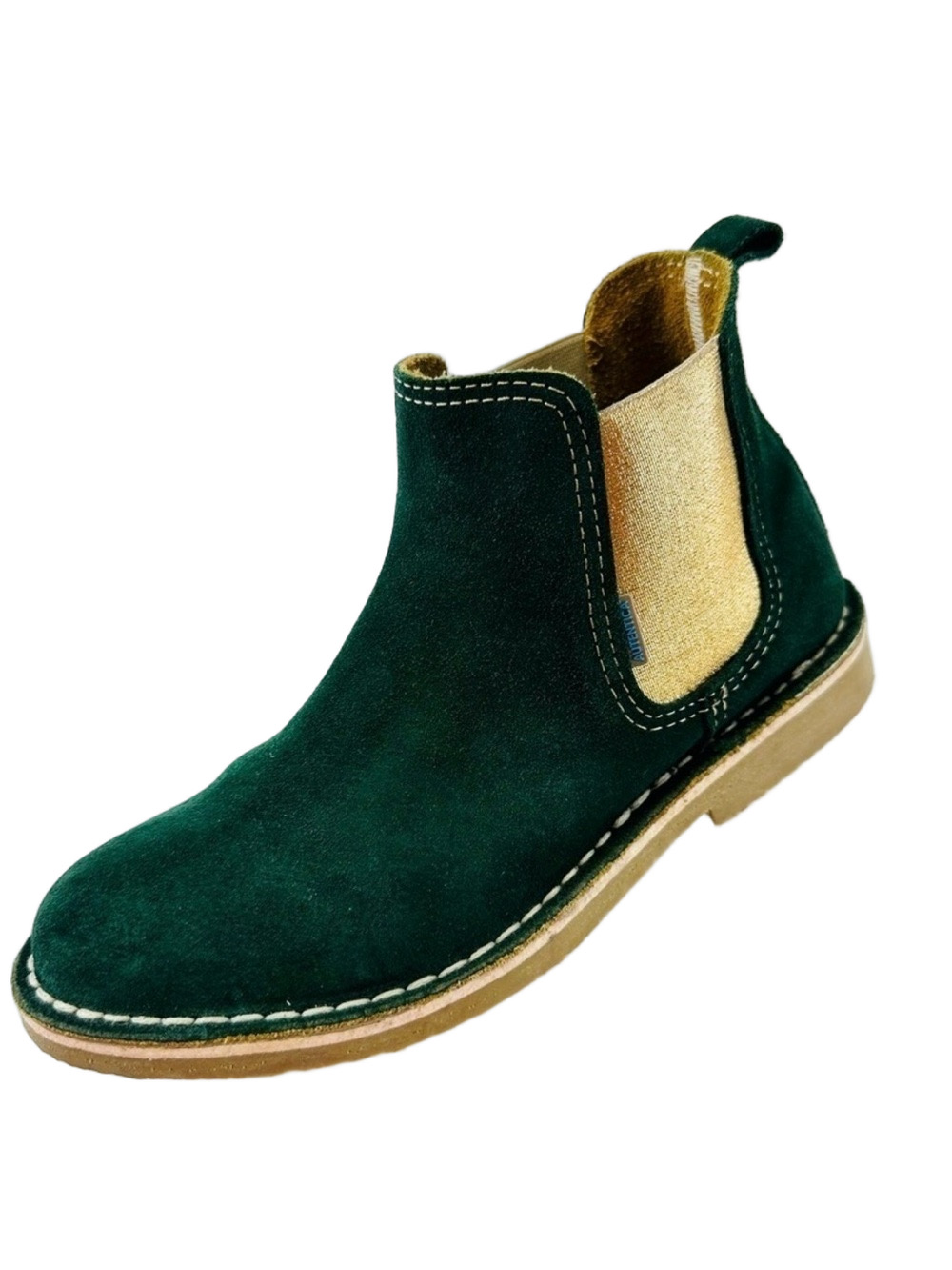 Authentica green suede gold Chelsea boot Size 37